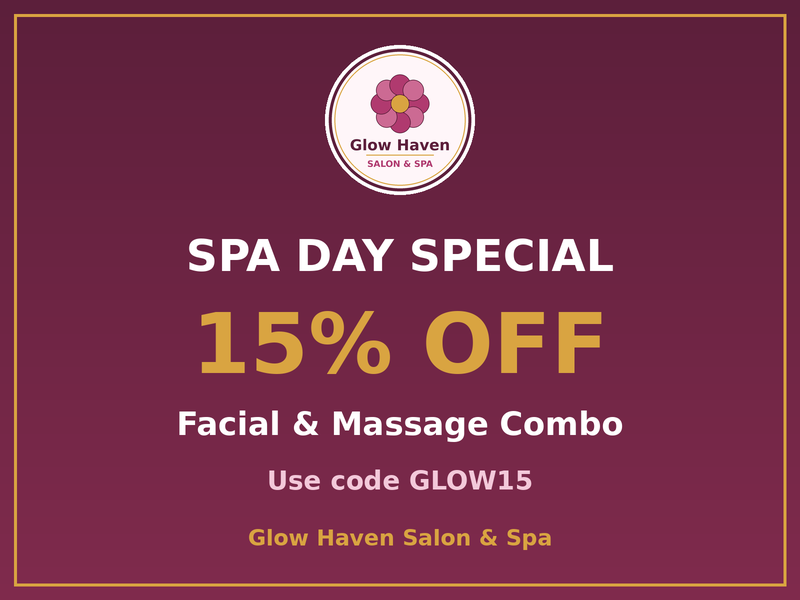 Spa Day Special: 15% Off Facial & Massage Combo
