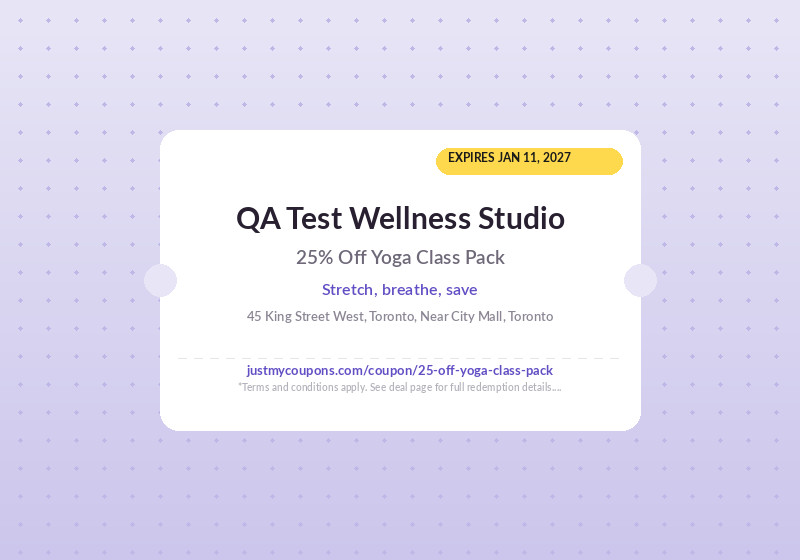 25% Off Yoga Class Pack