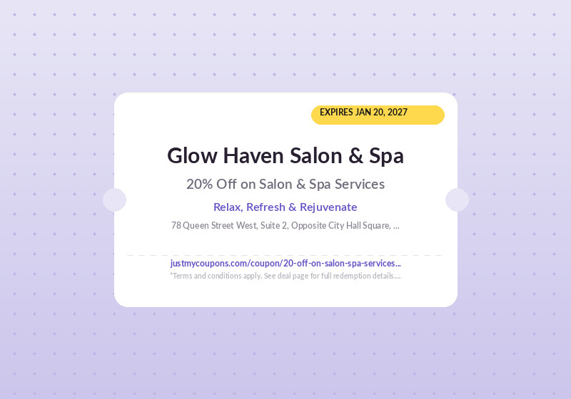 20% Off on Salon & Spa Services