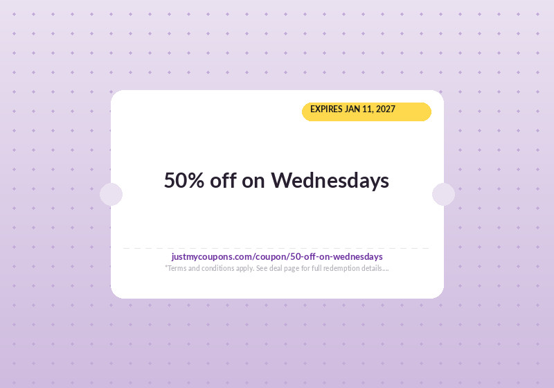 50% off on Wednesdays