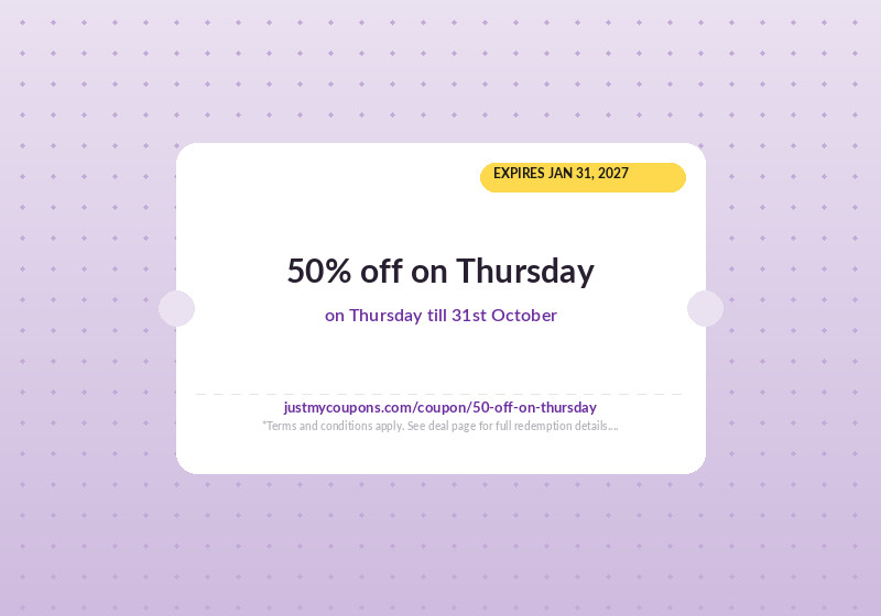 50% off on Thursday