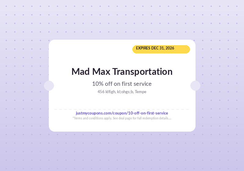 10% off on first service