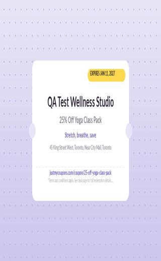 25% Off Yoga Class Pack